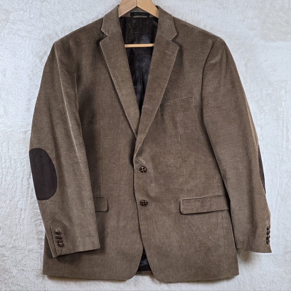 Ralph Lauren Men's 44L Corduroy Sport Coat Blazer Paisley Lined Elbow Patched